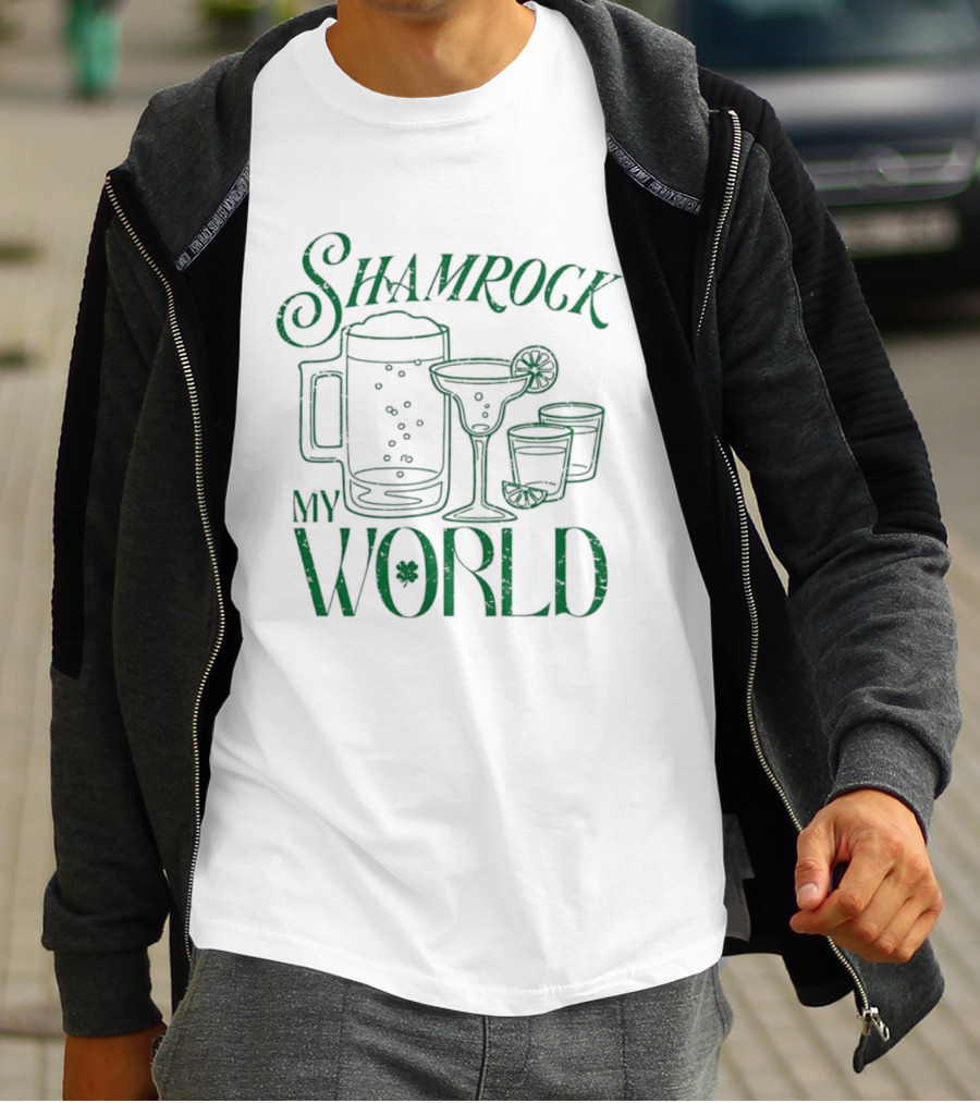 Shamrock My World Beer Margarita Shots St. Patrick's Day T-Shirt