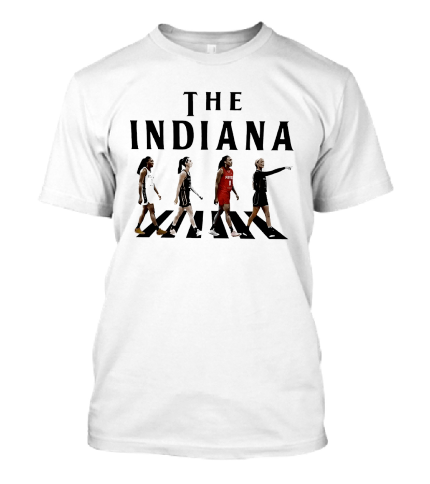 The Indiana Aliyah Boston Caitlin Clark Kelsey Mitchell Sophie Cunningham Abbey Road T-Shirt