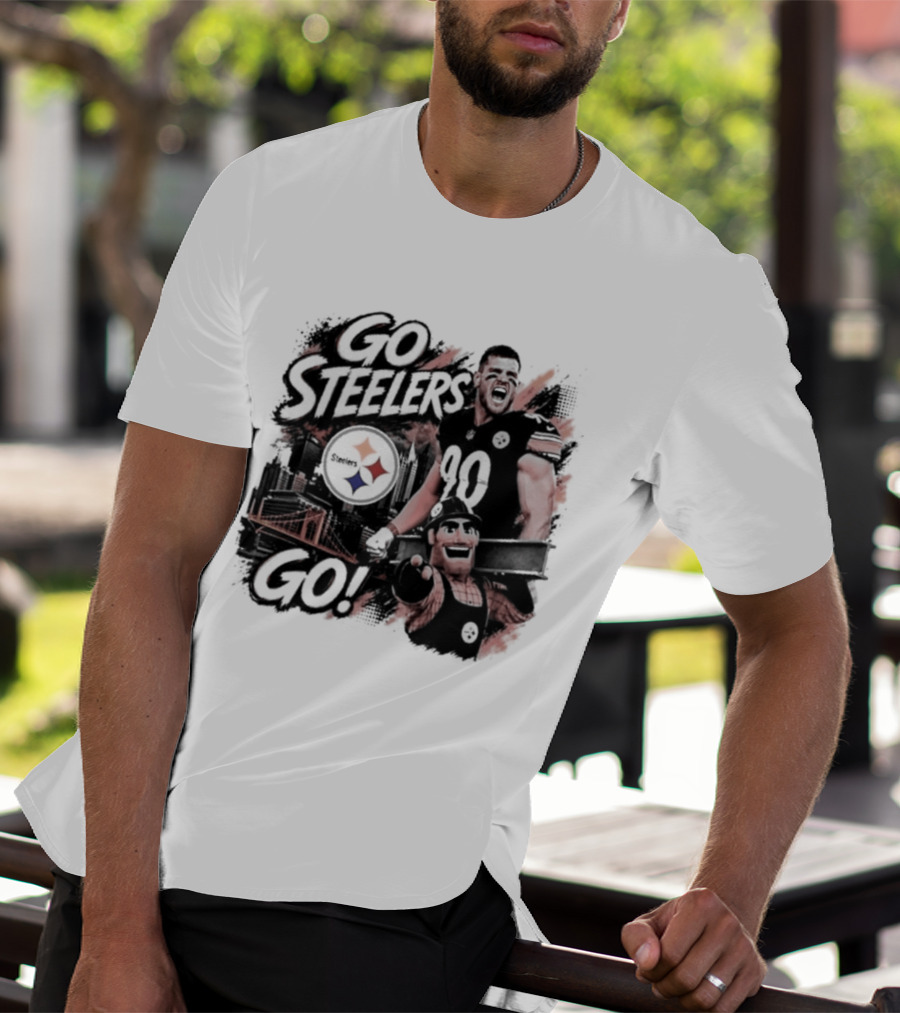 Pittsburgh Steelers TJ Watt Go Steelers Go! T-Shirt