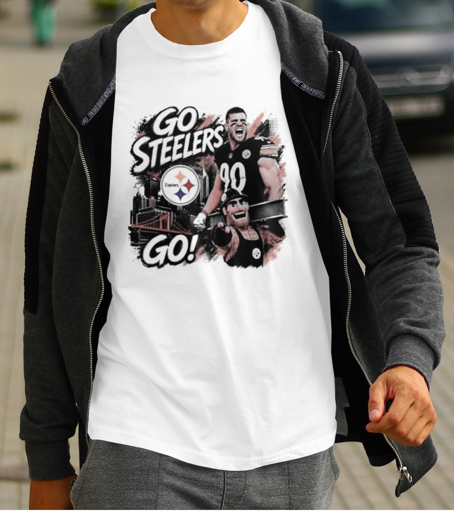 Pittsburgh Steelers TJ Watt Go Steelers Go! T-Shirt
