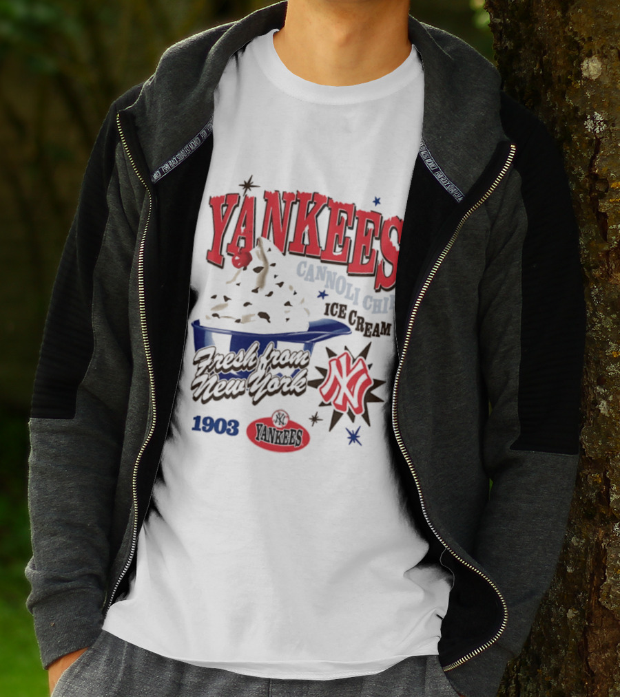 Yankees Cannoli Chip Ice Cream Fresh From New York Since 1903 T-Shirt