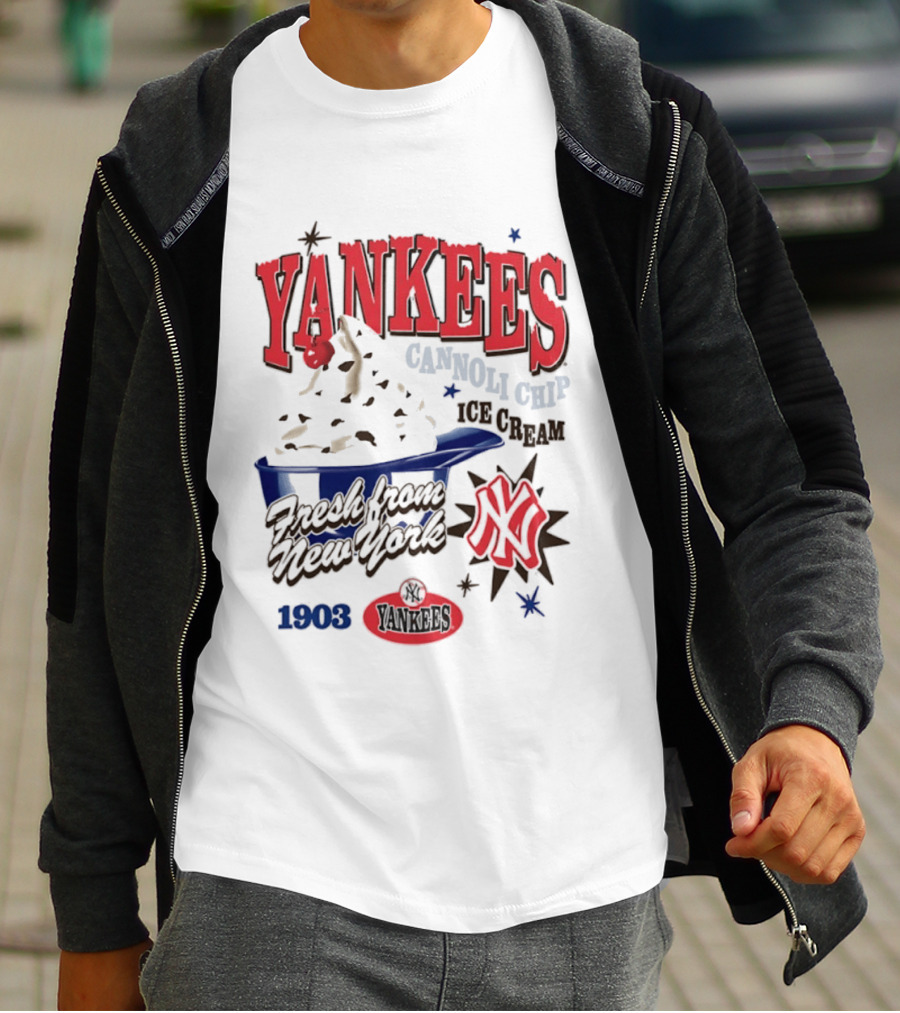 Yankees Cannoli Chip Ice Cream Fresh From New York Since 1903 T-Shirt