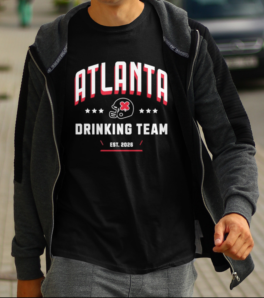 Atlanta Falcons Drinking Team Est 2026 Helmet And Stars T-Shirt