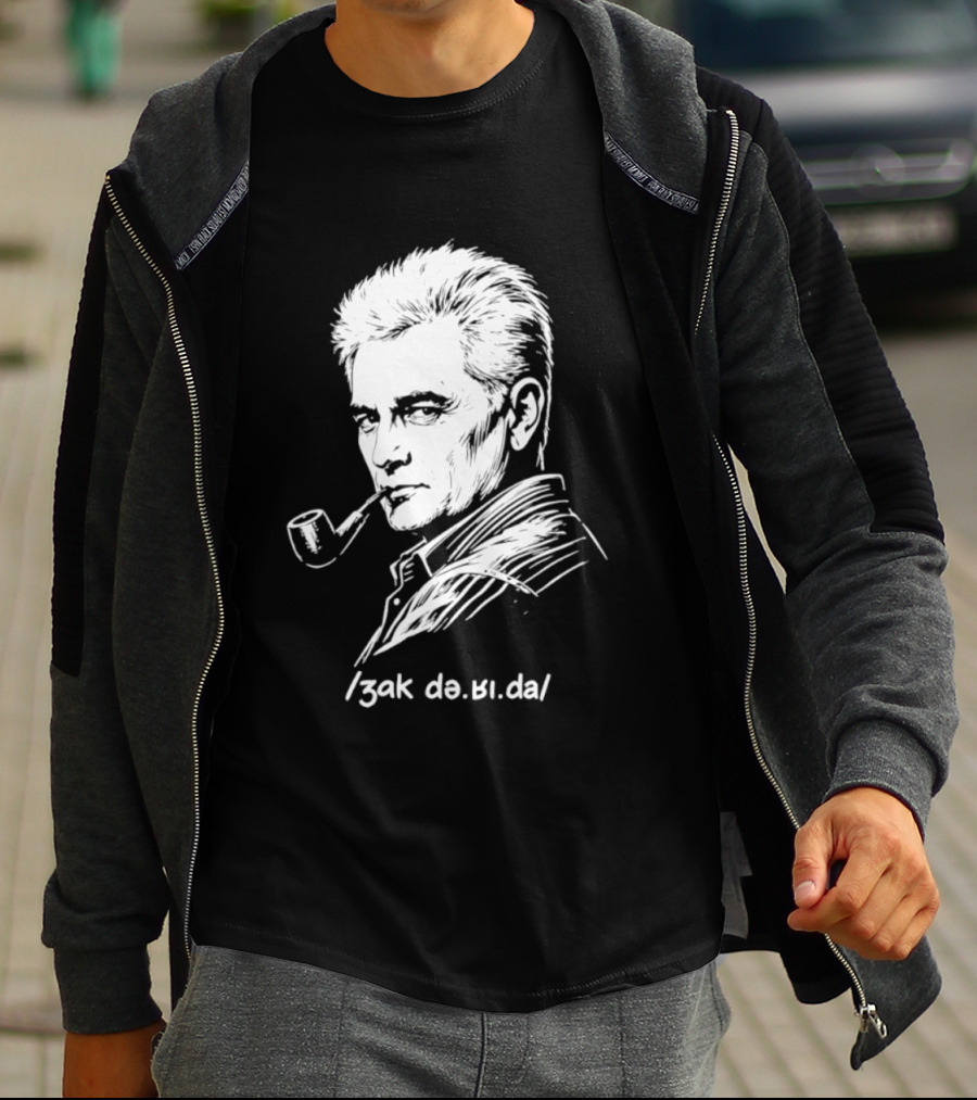 Jacques Derrida Zak De.ʁi.da Philosophy Pipe Sketch T-Shirt