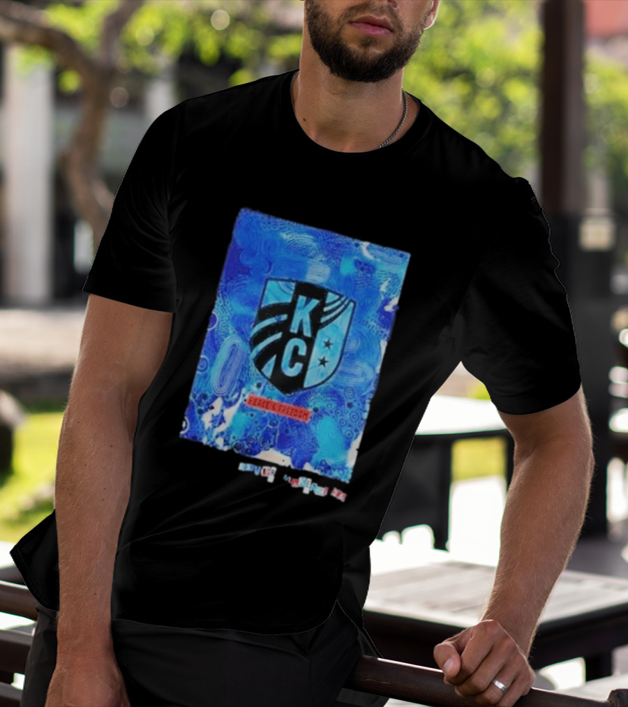 Kansas City Current KC Peace Freedom Blue T-Shirt