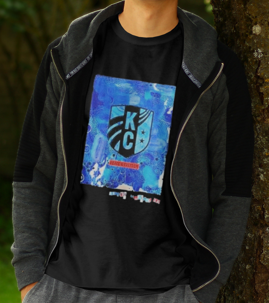 Kansas City Current KC Peace Freedom Blue T-Shirt