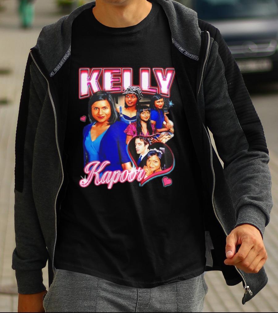 Kelly Kapoor 90s Bootleg Style With Hearts And Character Collage T-Shirt