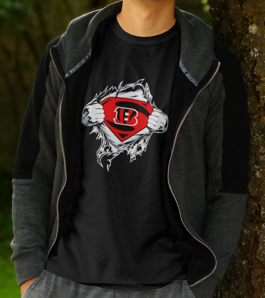 Cincinnati Bengals 13 Superman Symbol Football T-Shirt