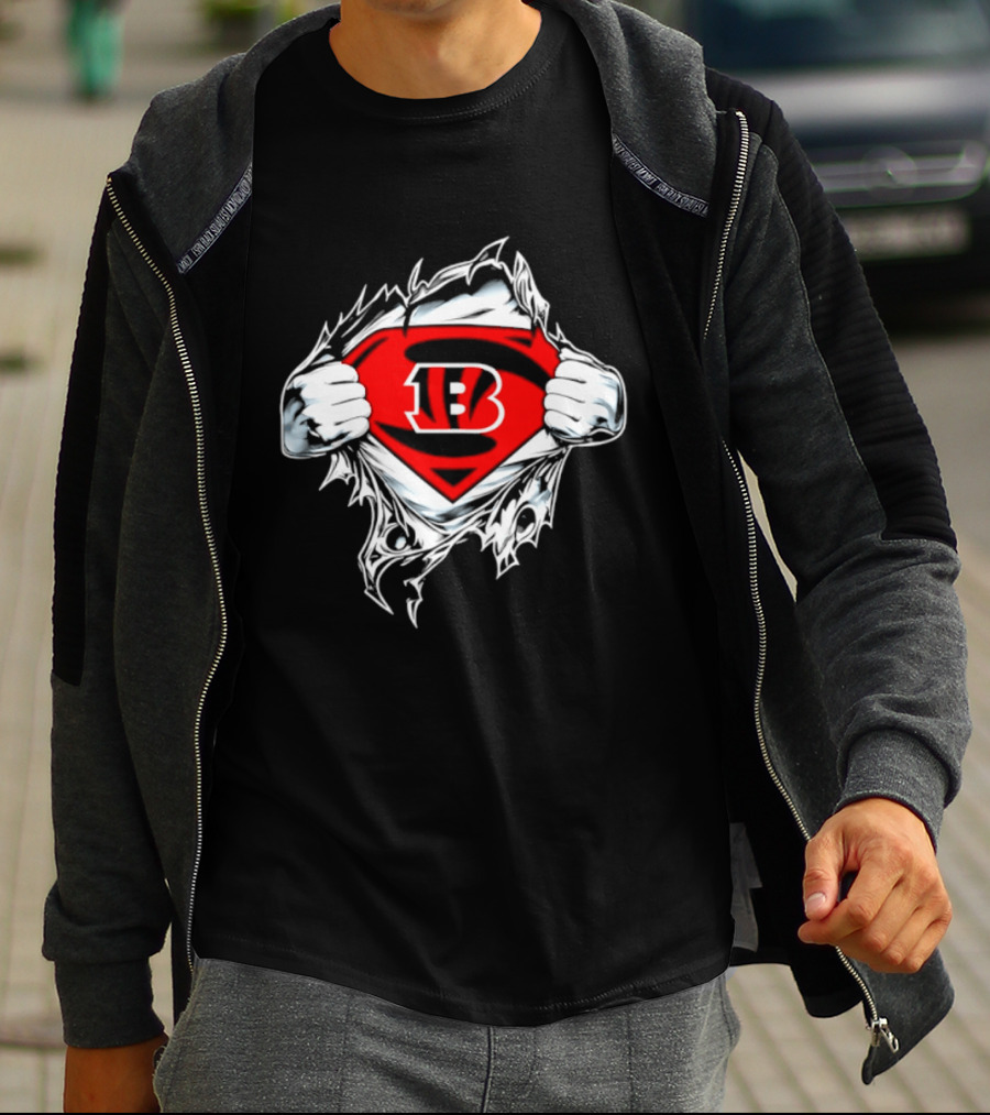 Cincinnati Bengals 13 Superman Symbol Football T-Shirt