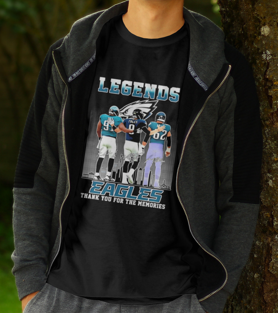 Eagles Legends Cox Foles Kelce Thank You For The Memories T-Shirt