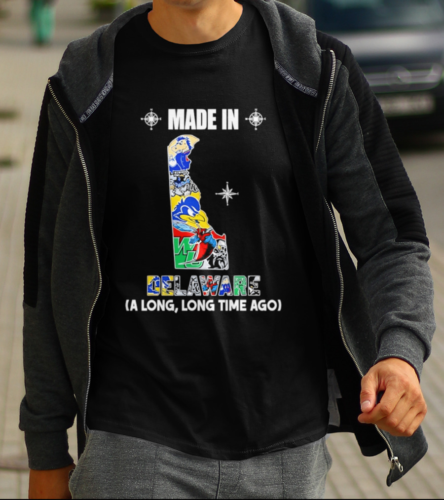 Made In Delaware A Long Long Time Ago State Map With Colorful T-Shirt