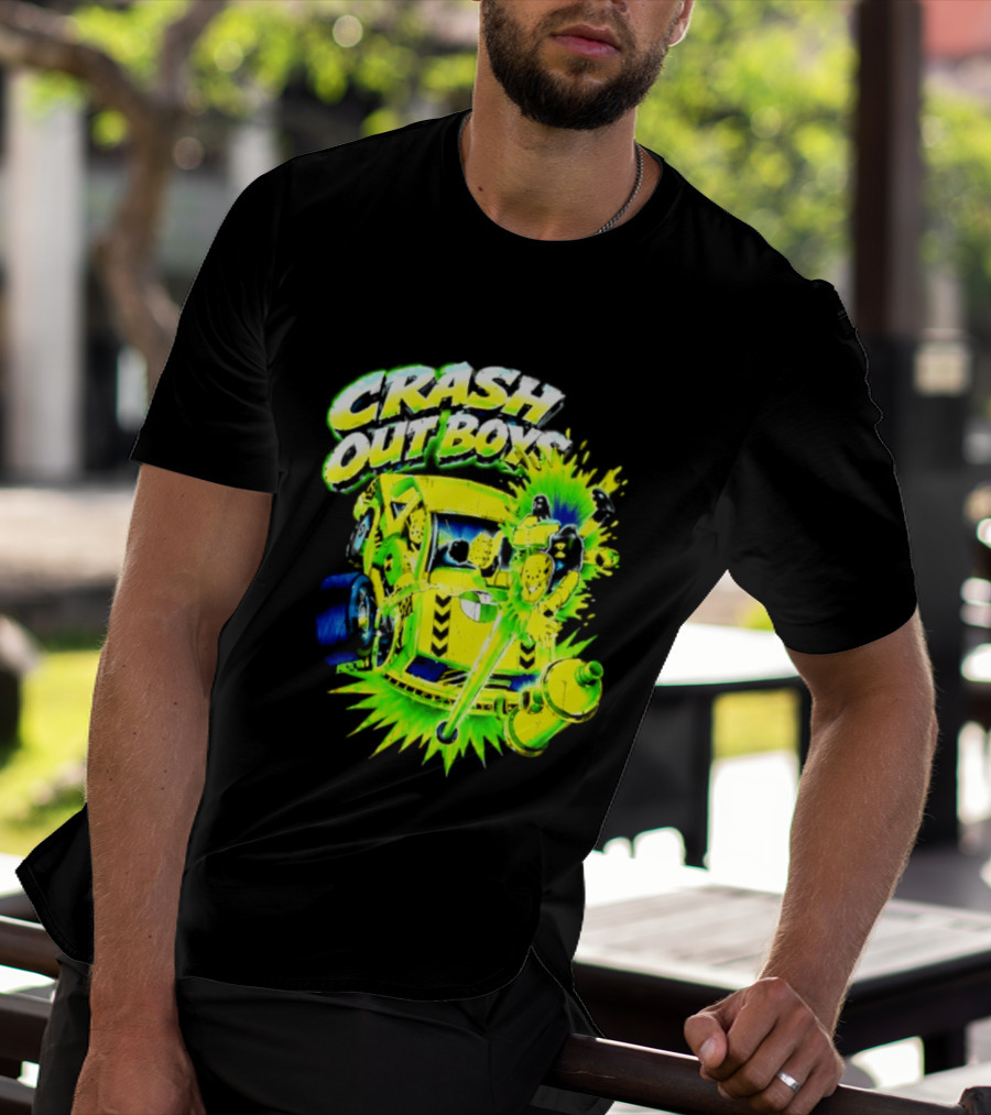 Crash Out Boys Neon Green Punk Streetwear Sludge T-Shirt