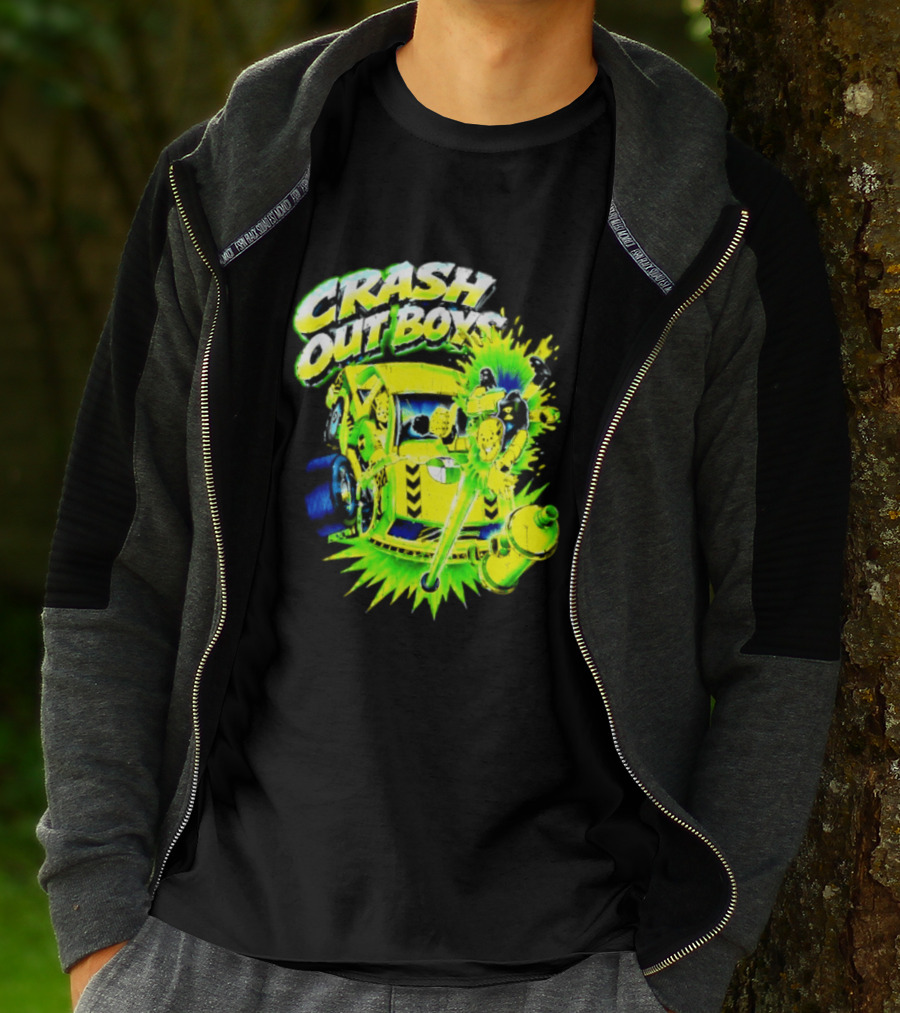 Crash Out Boys Neon Green Punk Streetwear Sludge T-Shirt