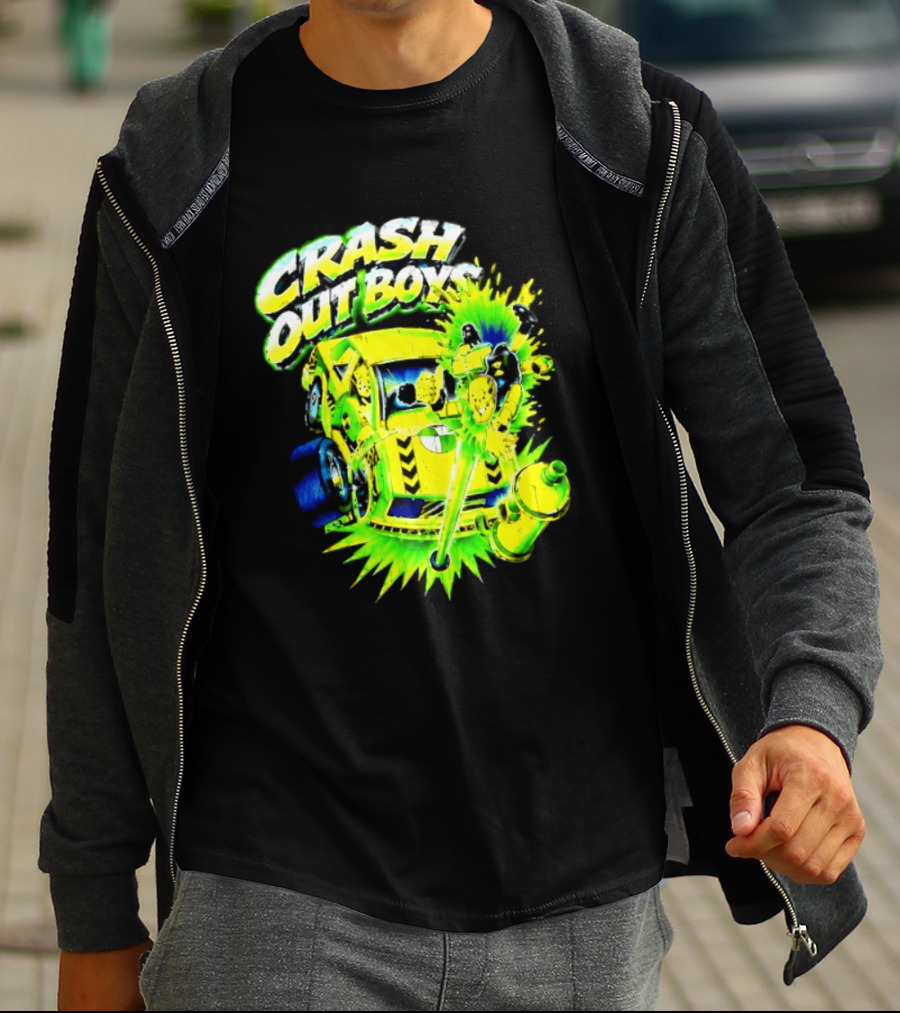 Crash Out Boys Neon Green Punk Streetwear Sludge T-Shirt
