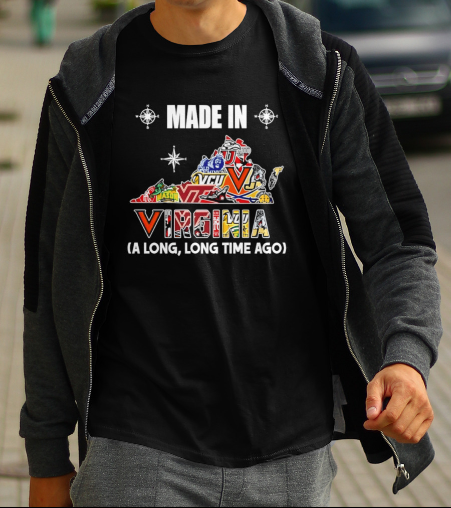 Made In Virginia Sports Team Map Virginia A Long Long Time Ago T-Shirt