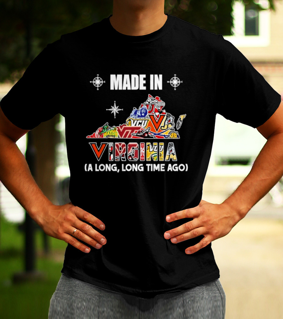 Made In Virginia Sports Team Map Virginia A Long Long Time Ago T-Shirt