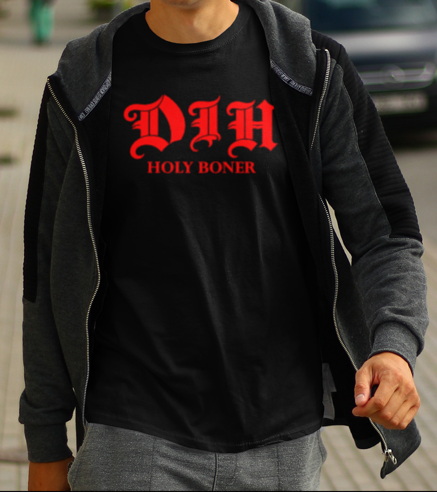 Dih Holy Boner Bold Gothic Red T-Shirt