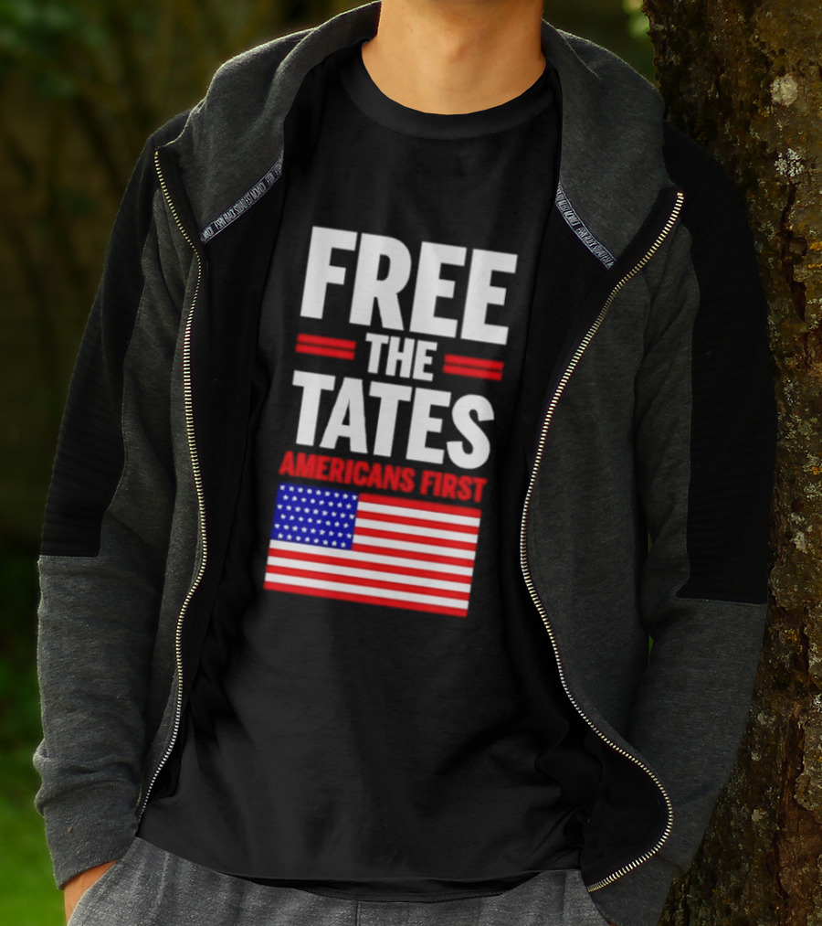 Free The Tates Americans First USA Flag T-Shirt