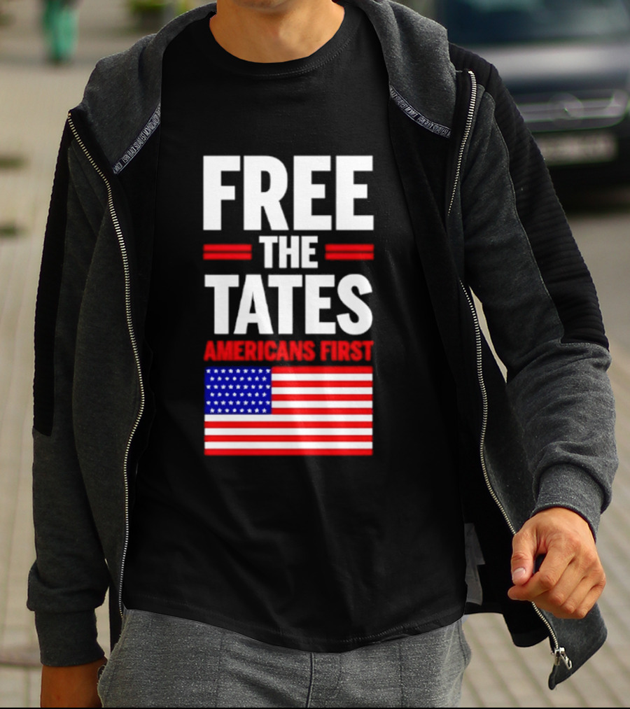 Free The Tates Americans First USA Flag T-Shirt