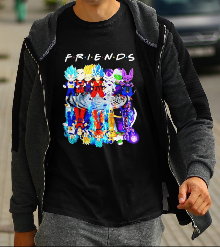 FRIENDS Dragon Ball Z Characters Goku Vegeta Piccolo Frieza Beerus T-Shirt