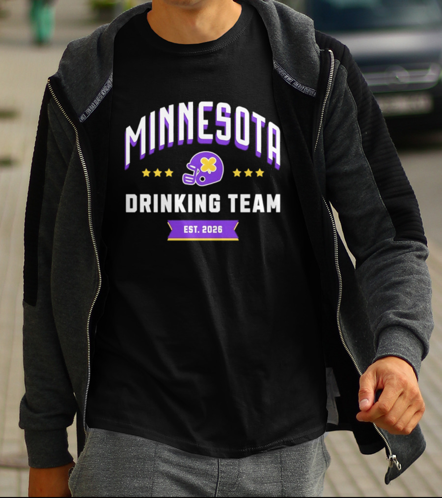 Minnesota Drinking Team Est 2026 Football Helmet Party Fun T-Shirt