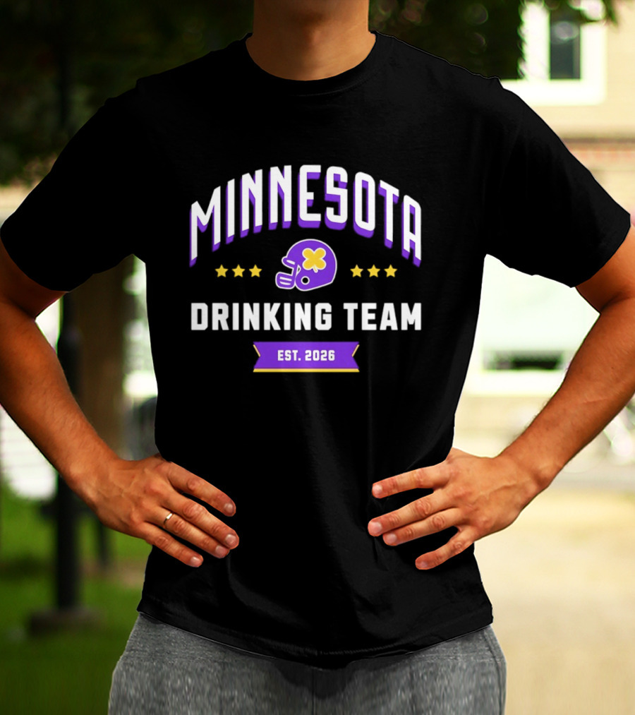 Minnesota Drinking Team Est 2026 Football Helmet Party Fun T-Shirt