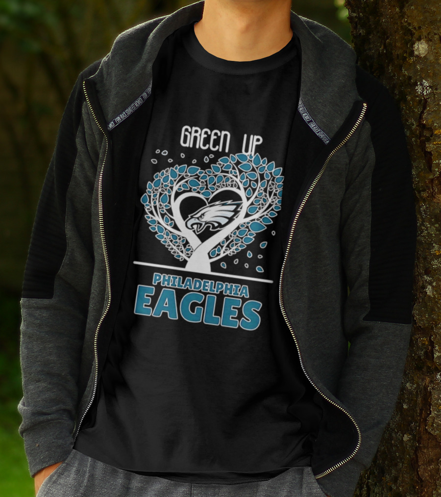 Philadelphia Eagles Green Up Heart Tree 2026 T-Shirt