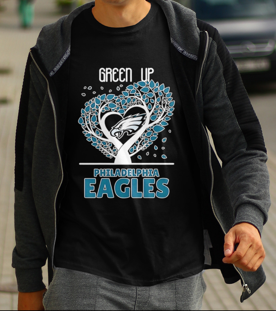 Philadelphia Eagles Green Up Heart Tree 2026 T-Shirt