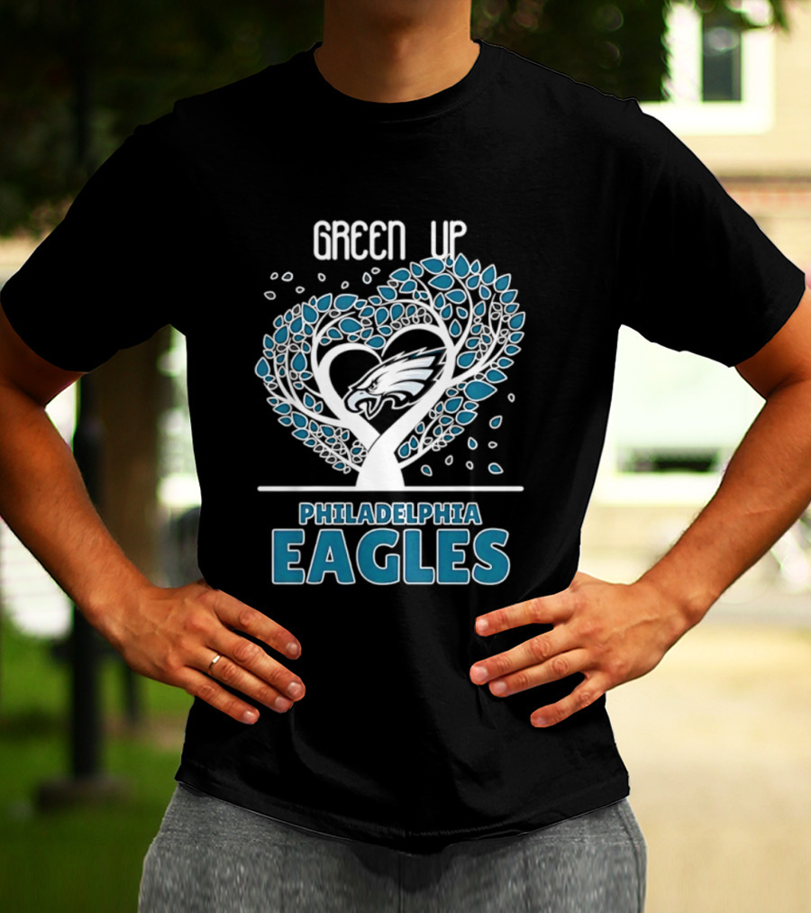 Philadelphia Eagles Green Up Heart Tree 2026 T-Shirt