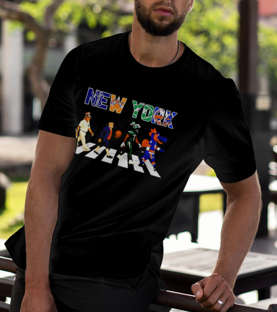 New York Yankees Knicks Jets Islanders Abbey Road Sports T-Shirt