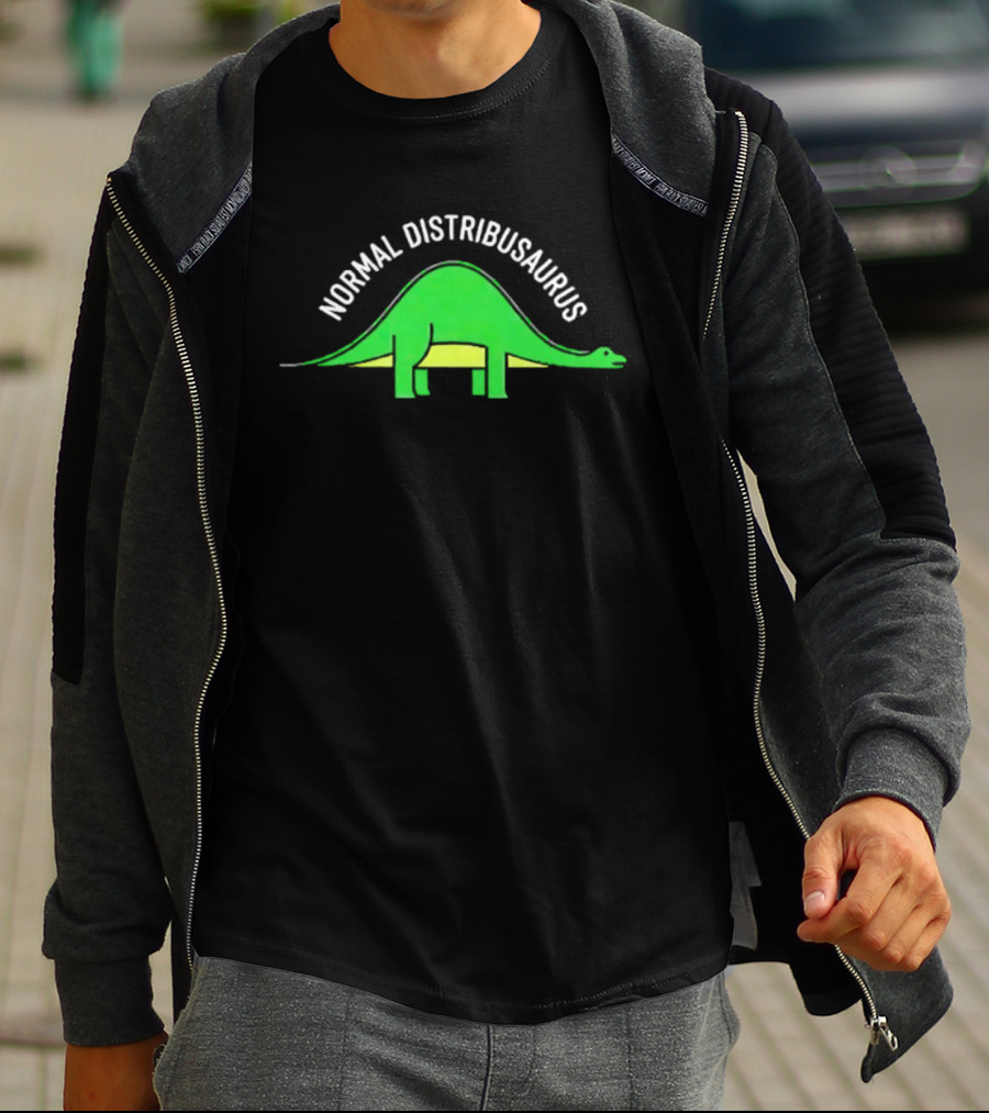 Normal Distribusaurus Dinosaur Statistics T-Shirt