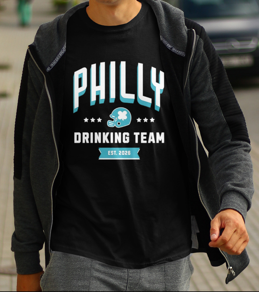 Philly Drinking Team Est 2026 Football Helmet Stars T-Shirt