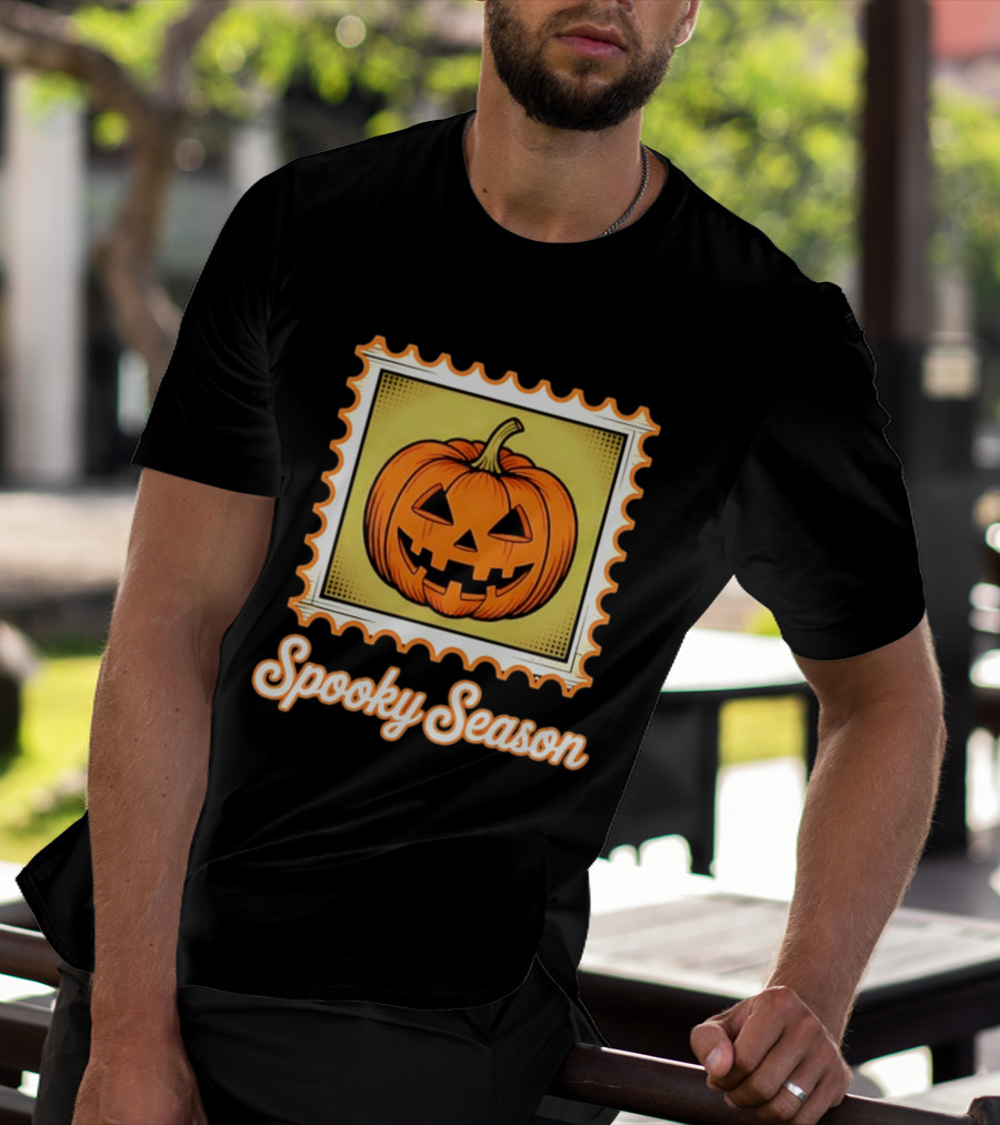 Spooky Season Pumpkin Stamp Halloween T-Shirt