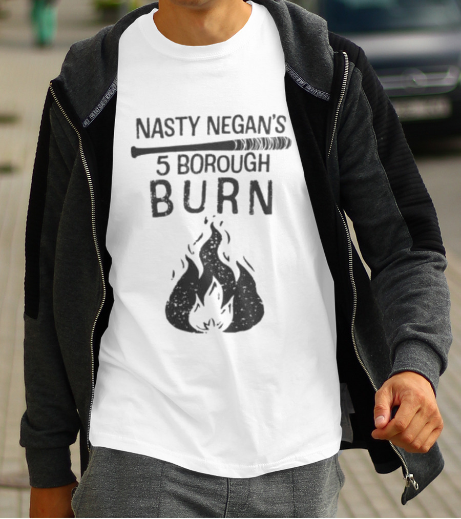 Nasty Negan's 5 Borough Burn Bat And Flame T-Shirt
