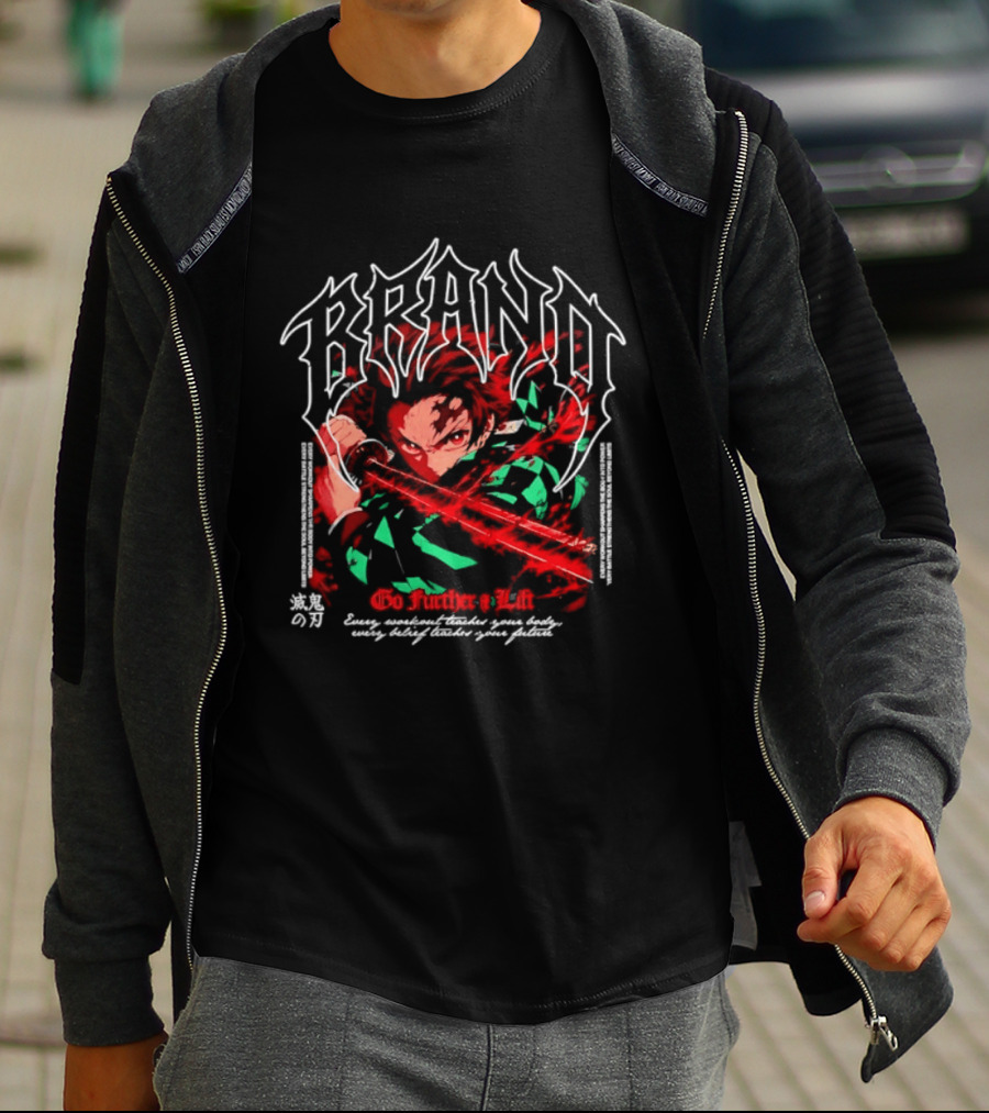 Tanjiro Kamado Demon Slayer Go Further And Lift Anime Manga Heroic Journey T-Shirt