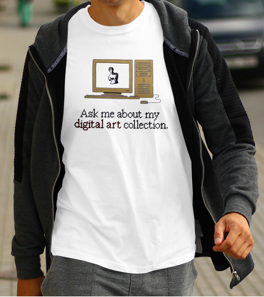 Ask Me About My Digital Art Collection Retro Computer T-Shirt