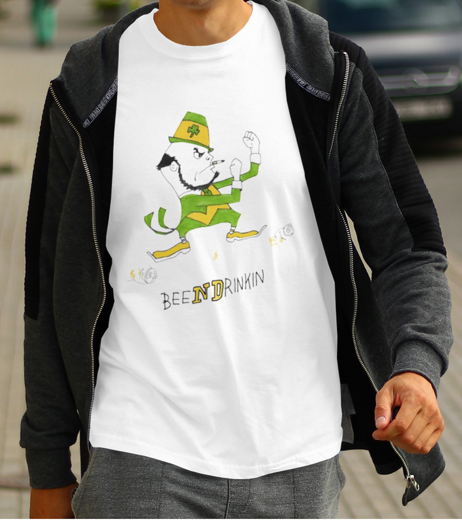 BeeNDrinkin Leprechaun Smoking St Patrick's Day Mischief T-Shirt