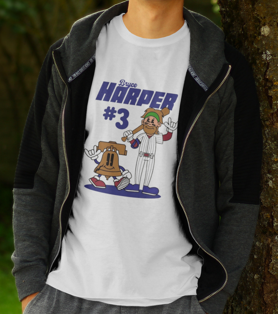 Bryce Harper #3 Philadelphia Phillies MLB Liberty Bell Animated Players T-Shirt