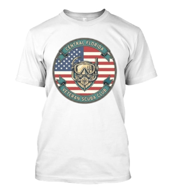 Central Florida Veteran Scuba Club American Flag Dive Mask T-Shirt
