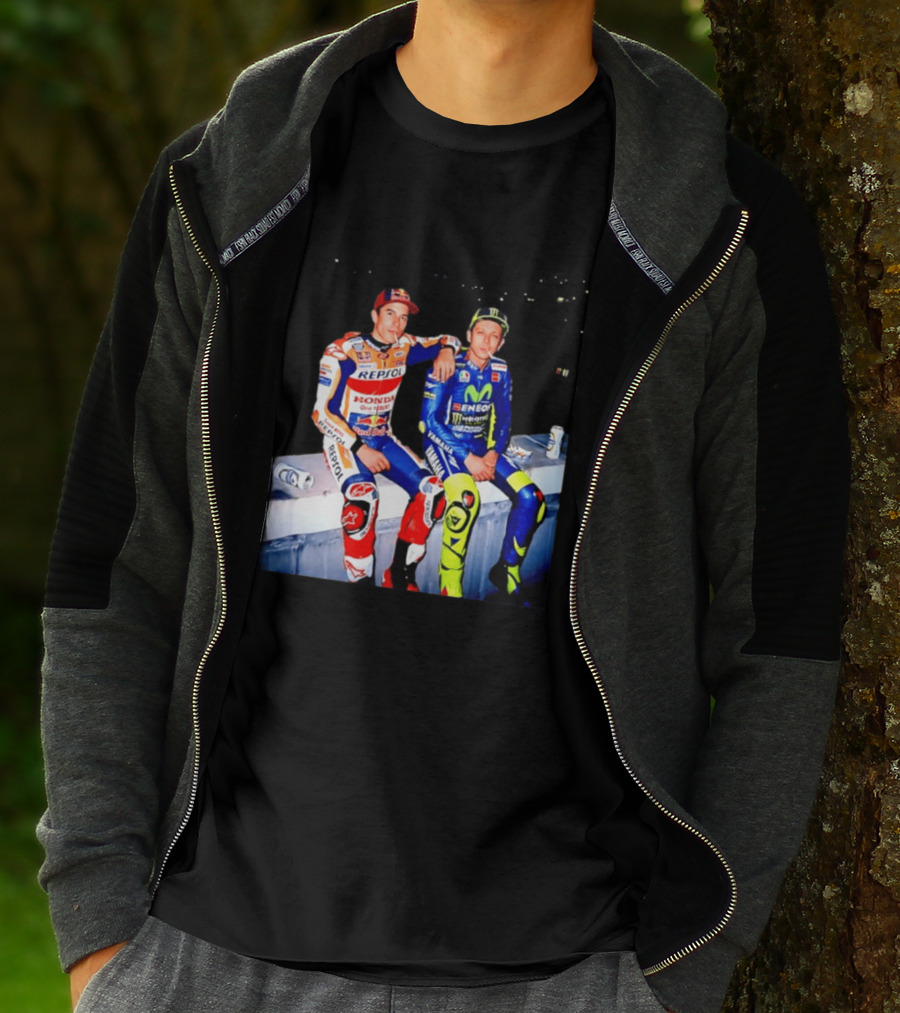 Valentino Rossi Marc Marquez MotoGP Repsol Yamaha Smoking Beer T-Shirt