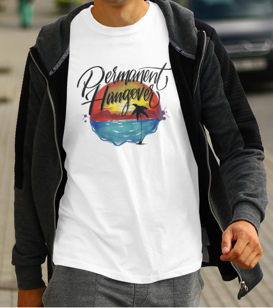 Permanent Hangover Sunset Palm 90s Bootleg Airbrush T-Shirt
