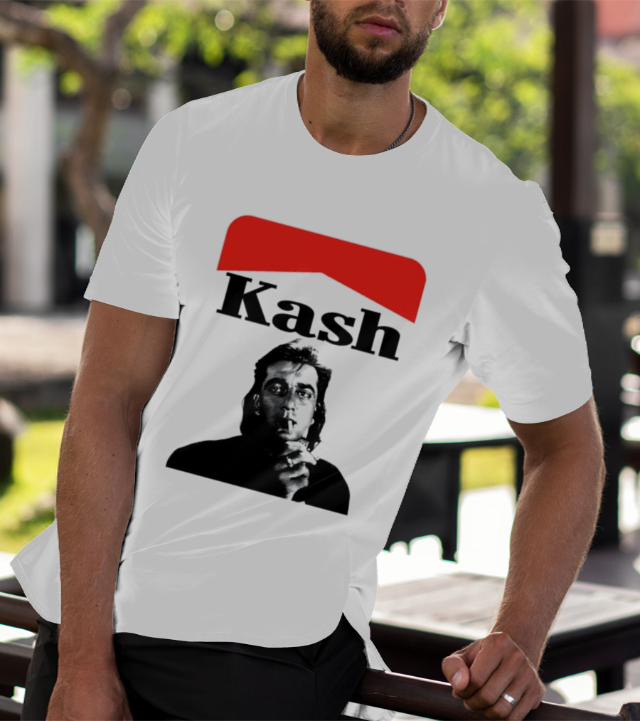 Kash Sanjay Dutt Smoking Iconic Red V Shape T-Shirt