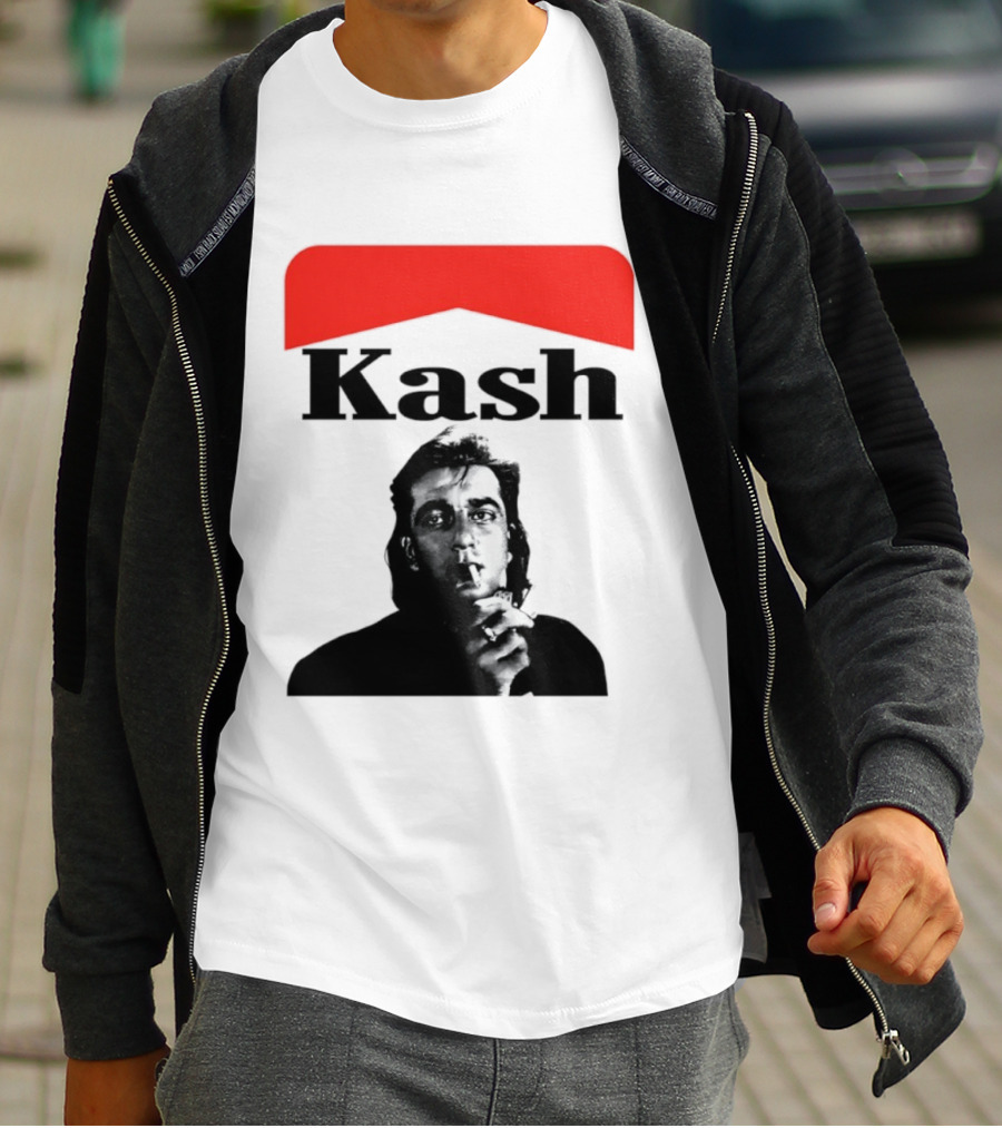 Kash Sanjay Dutt Smoking Iconic Red V Shape T-Shirt