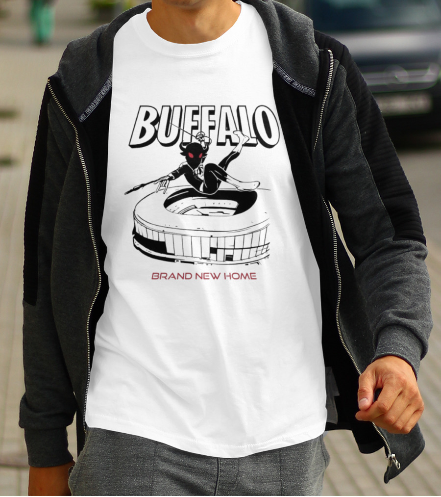 Buffalo Spider Man Swinging Brand New Home Stadium Marvel T-Shirt
