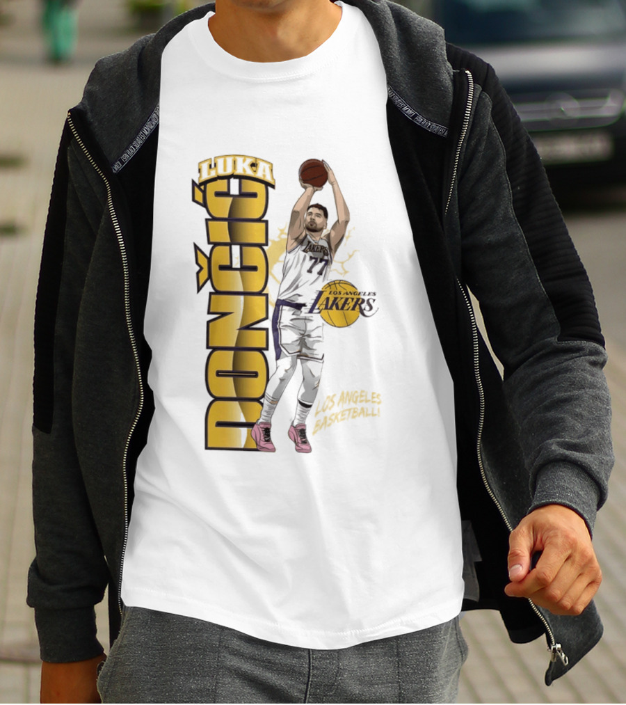 Los Angeles Lakers Luka Dončić Basketball Moment 2026 NBA T-Shirt