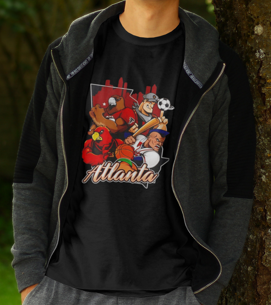 Atlanta Falcons Hawks Braves United Georgia Sports Teams Characters T-Shirt