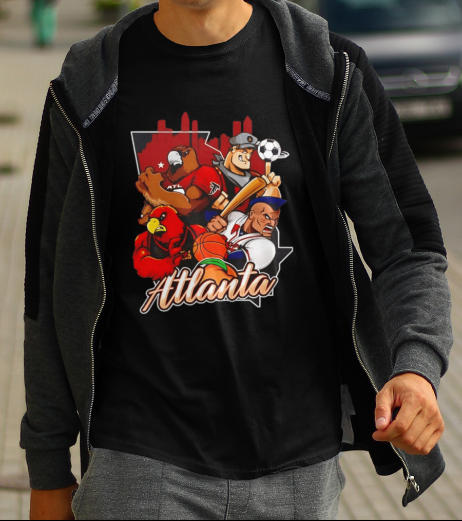 Atlanta Falcons Hawks Braves United Georgia Sports Teams Characters T-Shirt