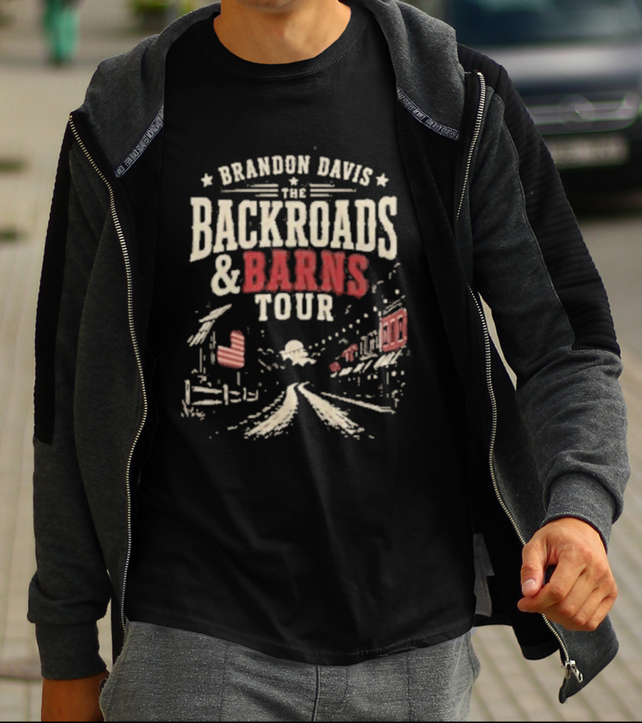 Brandon Davis The Backroads And Barns Tour Country Music Concert T-Shirt