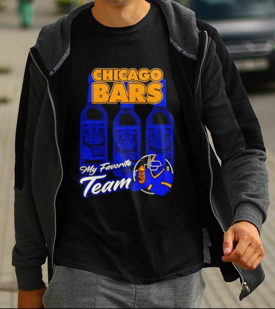 Chicago Bars My Favorite Team Jeppson's Malort Liqueur T-Shirt