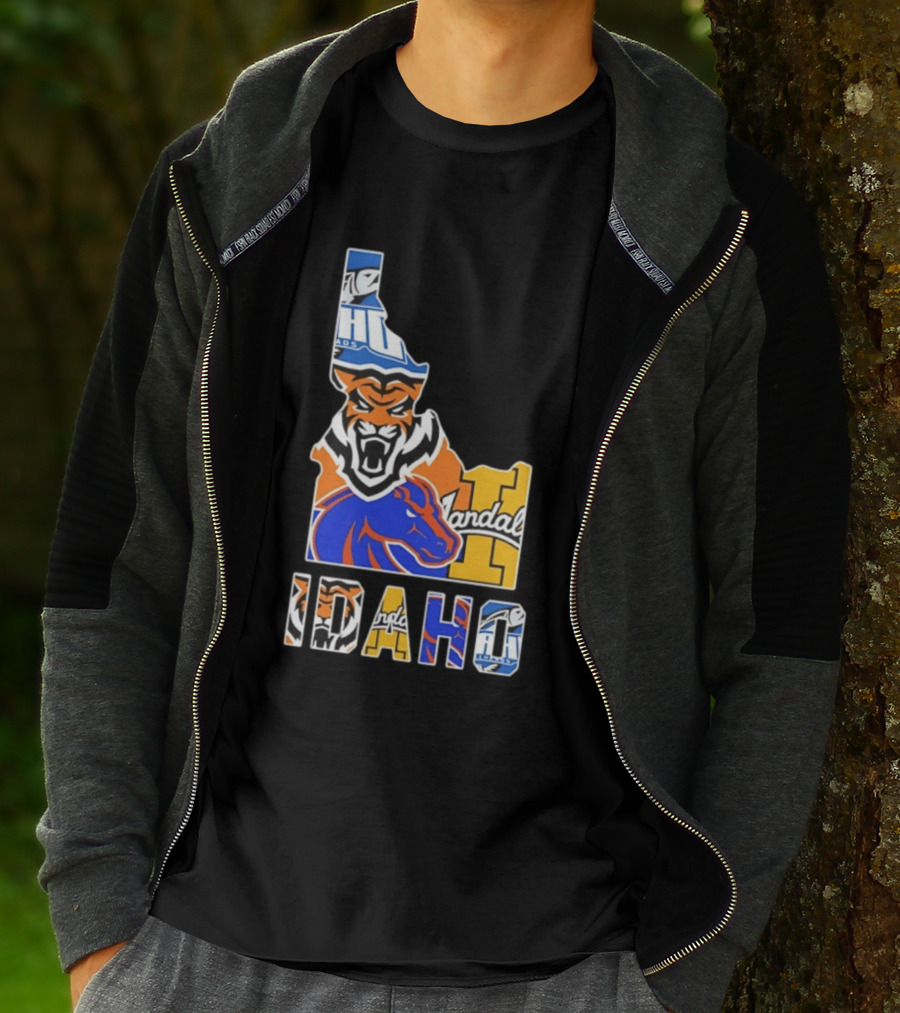 Idaho State Bengals Boise State Broncos Vandals Map Collage 2026 T-Shirt